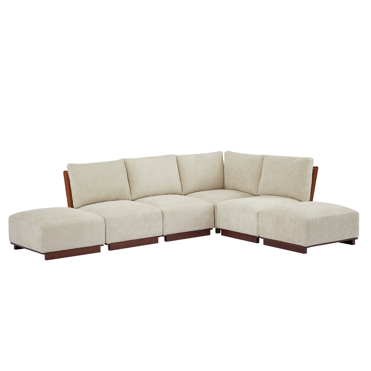 Velora 116 in. 6-Piece L Shaped Boucle Modular Sectional Sofa - Sesame, photo 5 of 10