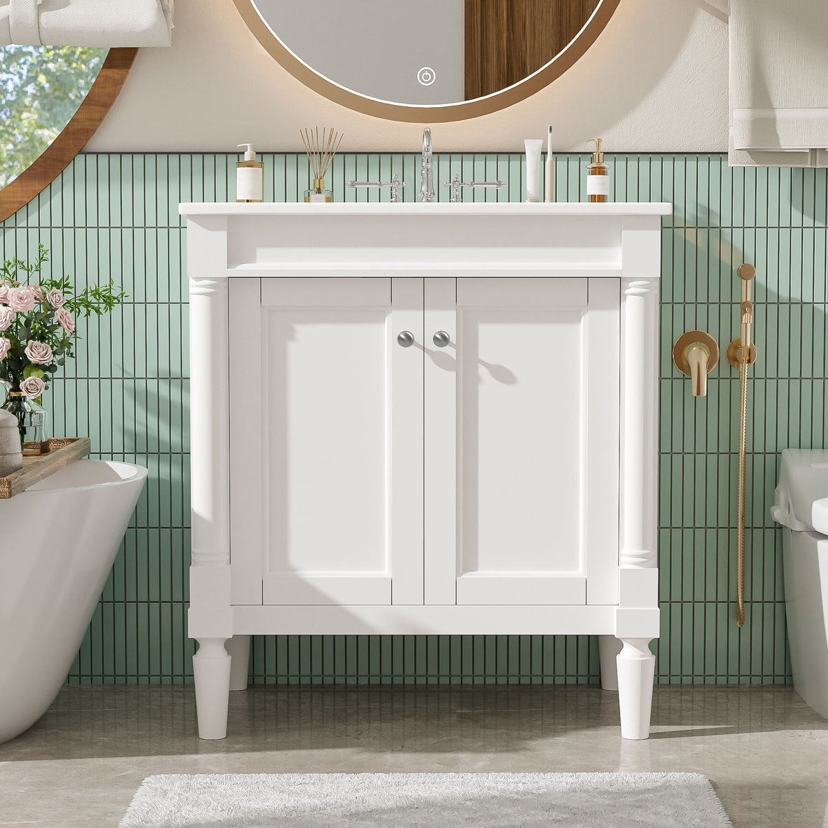 Bathroom Vanity Cabinet With Sink, Soft Close Doors, Storage Cabinet, photo 5 of 21