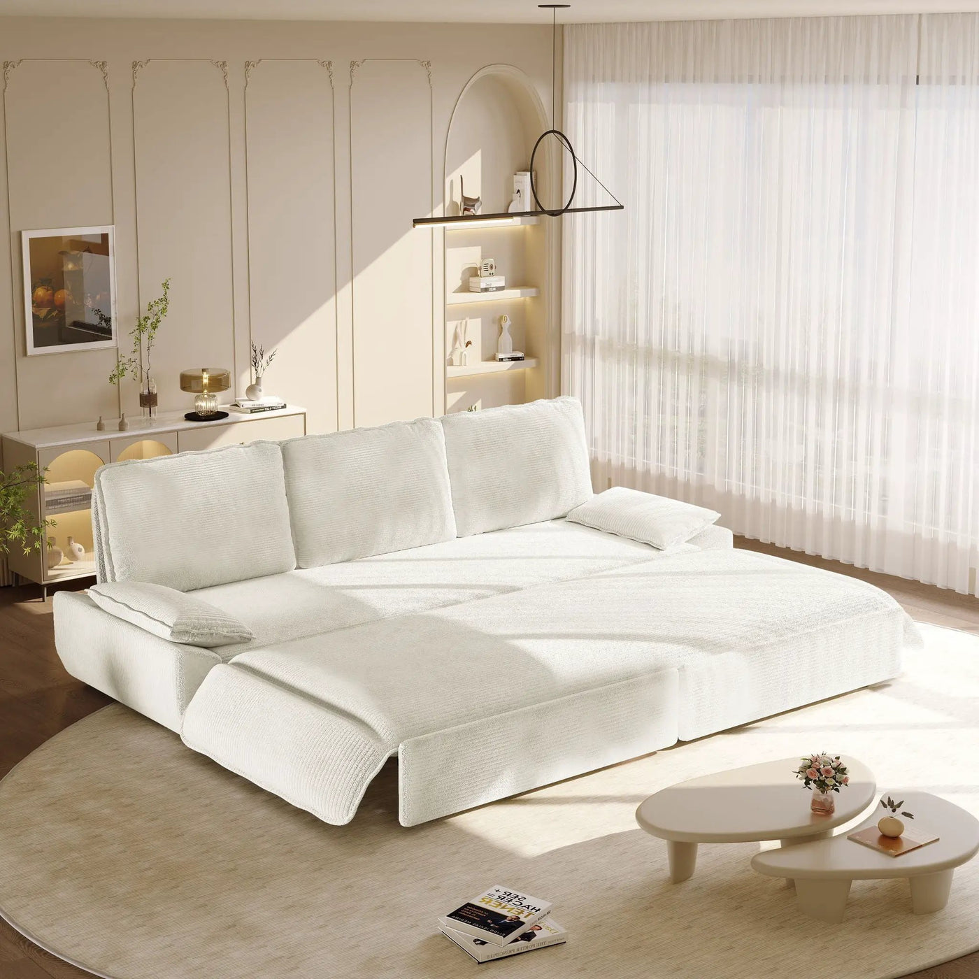 King Size Pull Out Sofa Bed, 3 In 1 Convertible Multifunctional by HouseOfZazla