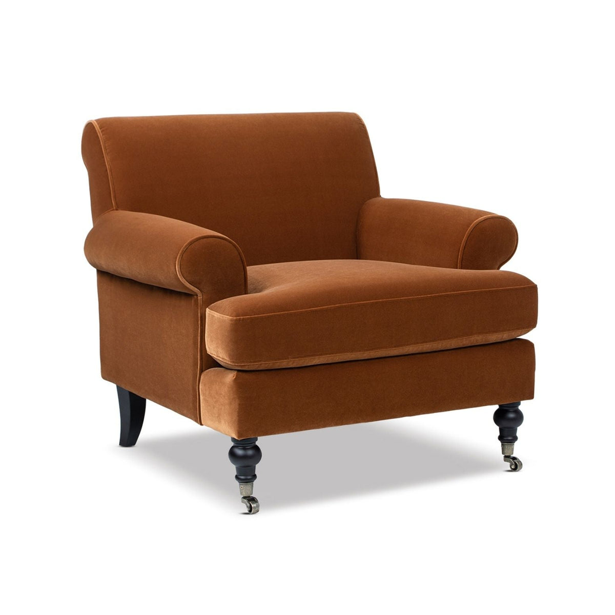 Accent Arm Chair with Casters and Reversible Cushions - Multiple Colors