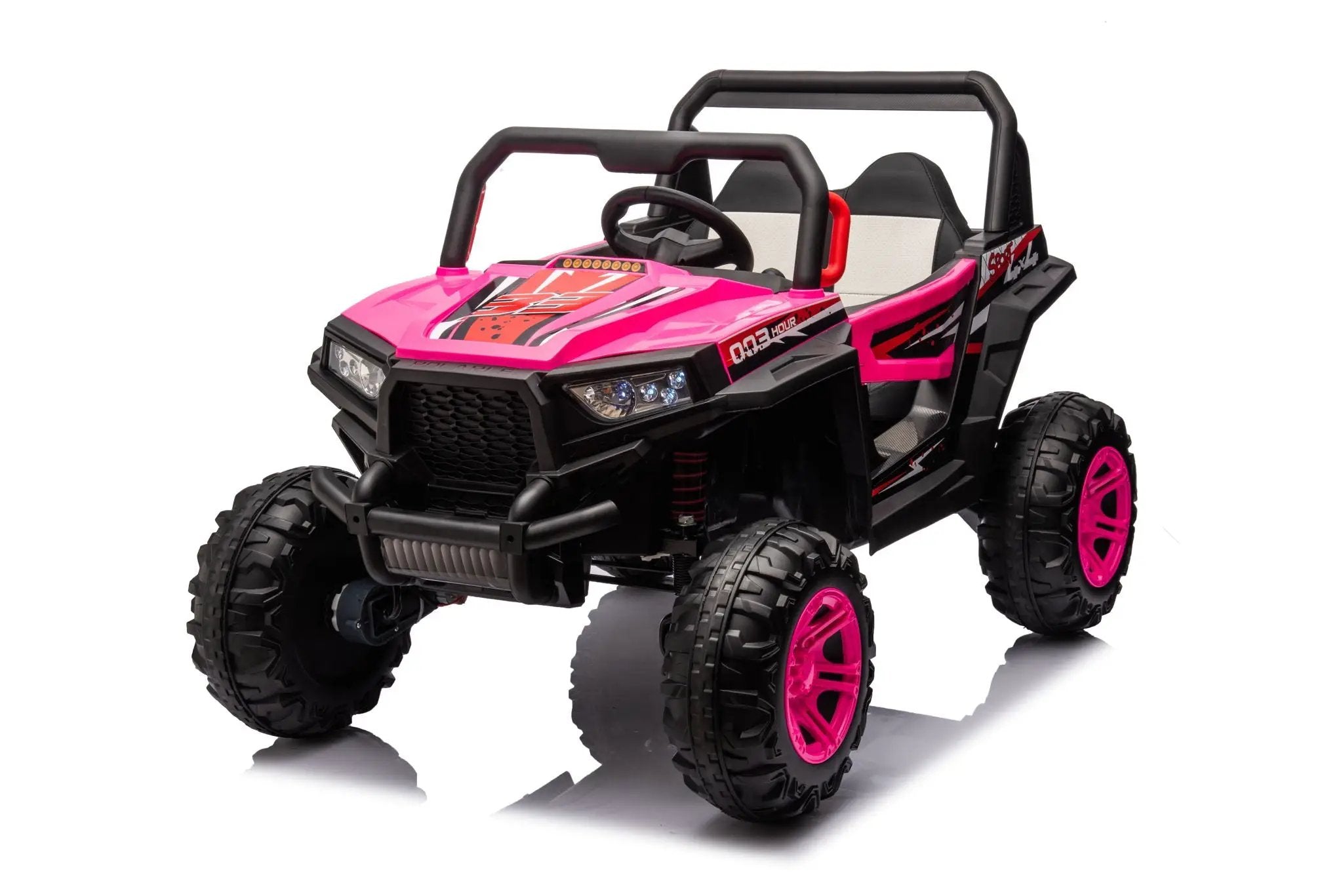 12V7A*1 30W*4 Four-Wheel Drive Seat One Button Start, Forward And Backward, High And Low Speed, Music, Front Light, Power Display, Two Doors Can Open, 2.4G R / C, Seat Belt Four Wheel Absorber by HouseOfZazla