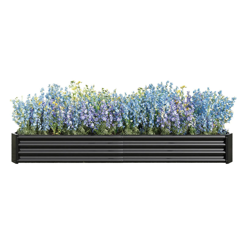 Raised Garden Bed Kit - Metal 7.6x3.7x0.98 ft Black by HouseOfZazla