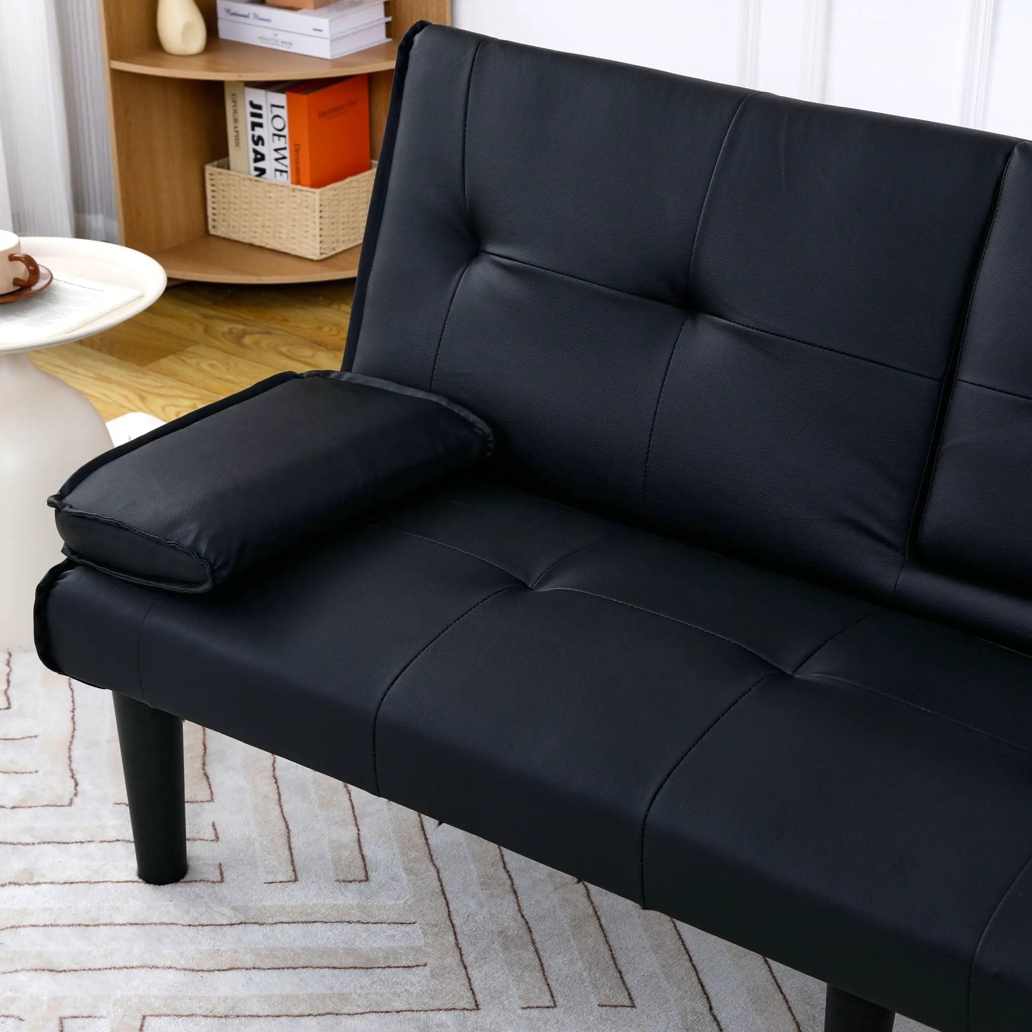 Sofa Bed With Foldable Design And Cup Holder by Unique Piece Furniture