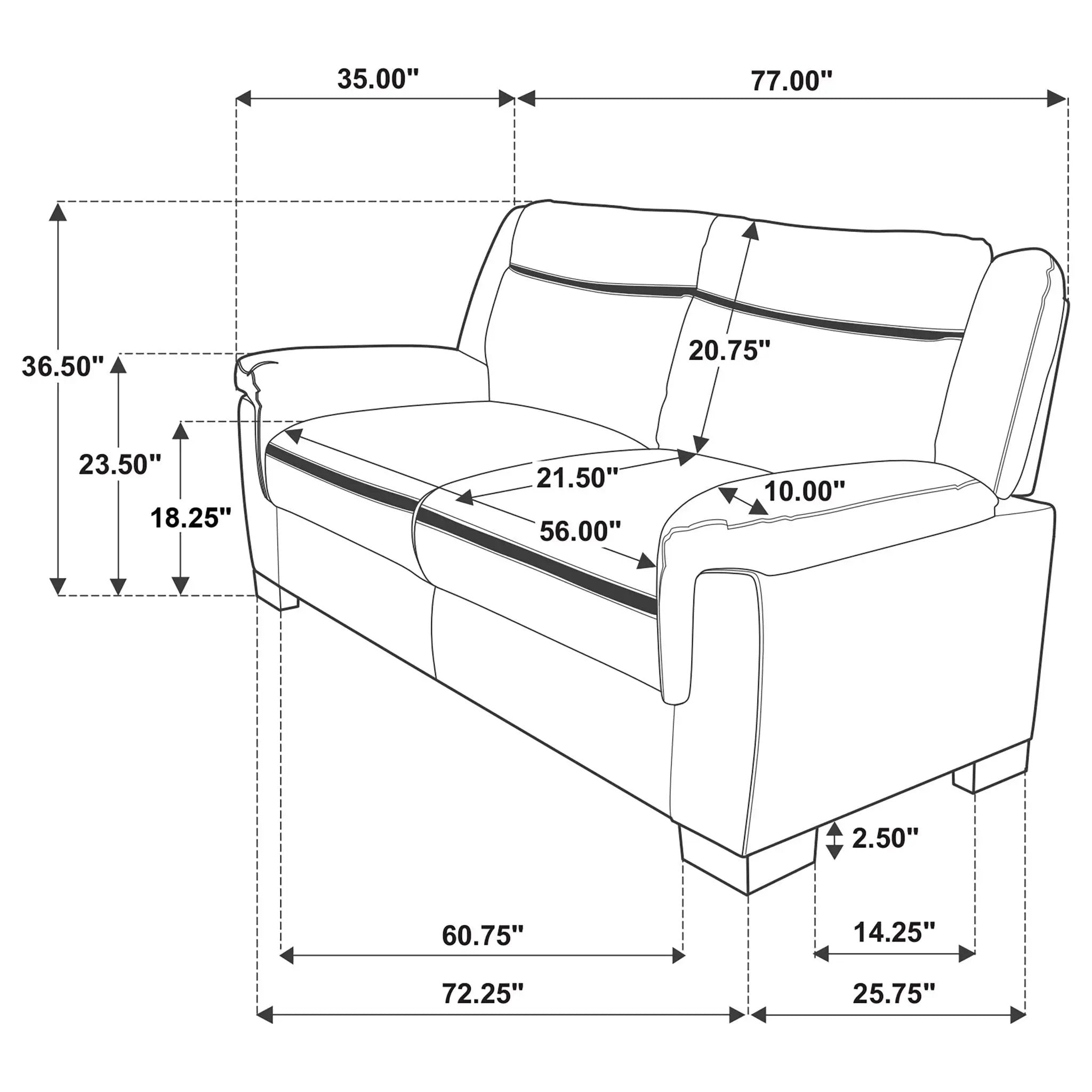 Arabella 2-piece Upholstered Padded Arm Sofa Set Grey by Unique Piece Furniture