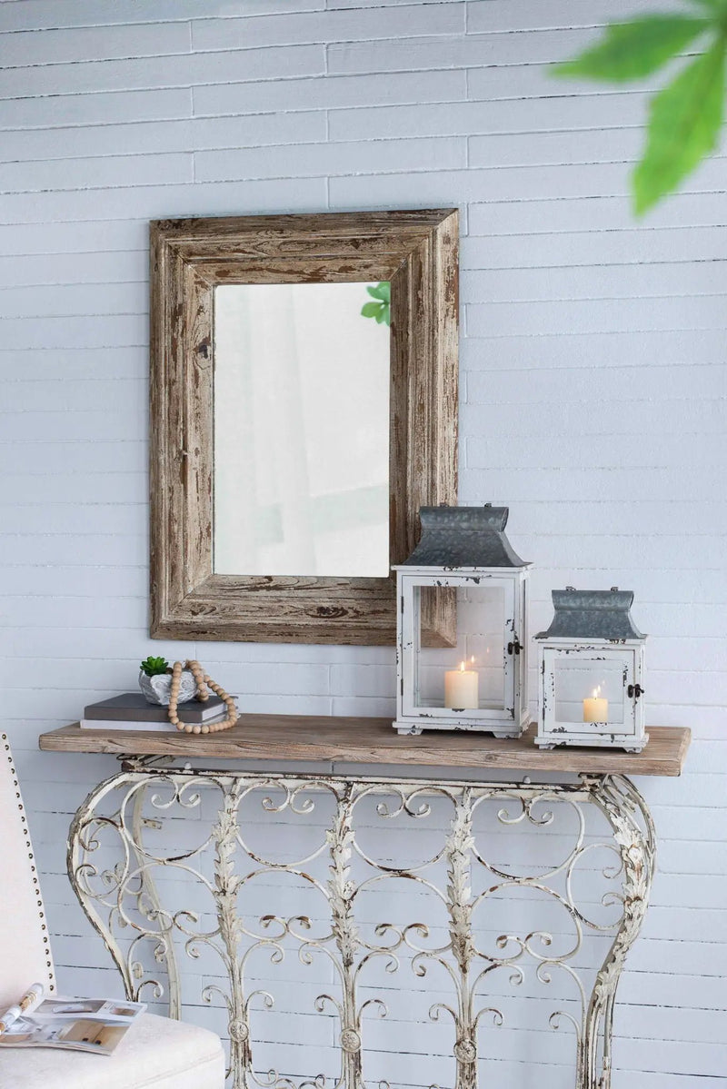 Wooden Candle Lantern Decorative, Hurricane Lantern Holder Decor For Indoor Outdoor, Home Garden Wedding - White by Unique Piece Furniture