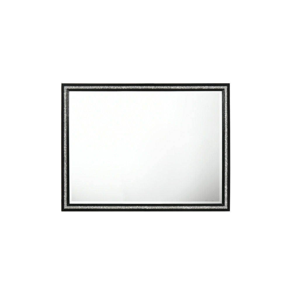 Haiden Weathered Mirror with Beveled Glass - Black, photo 3 of 4