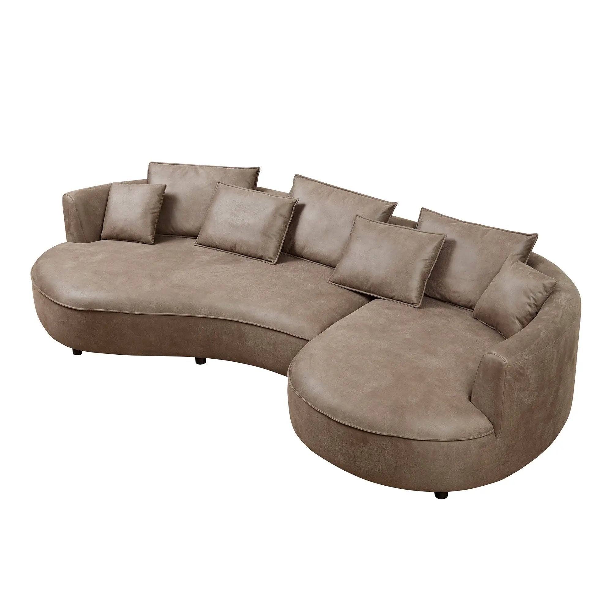 128.74 Inch Modern Sectional Curved Sofa Couch by HouseOfZazla