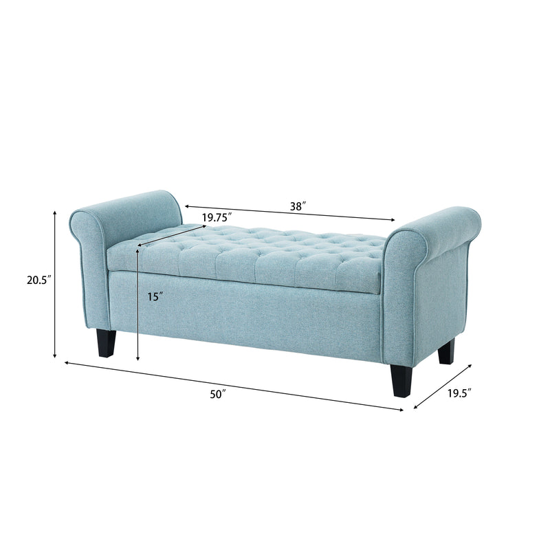 Light Blue Tufted Storage Bench by HouseOfZazla