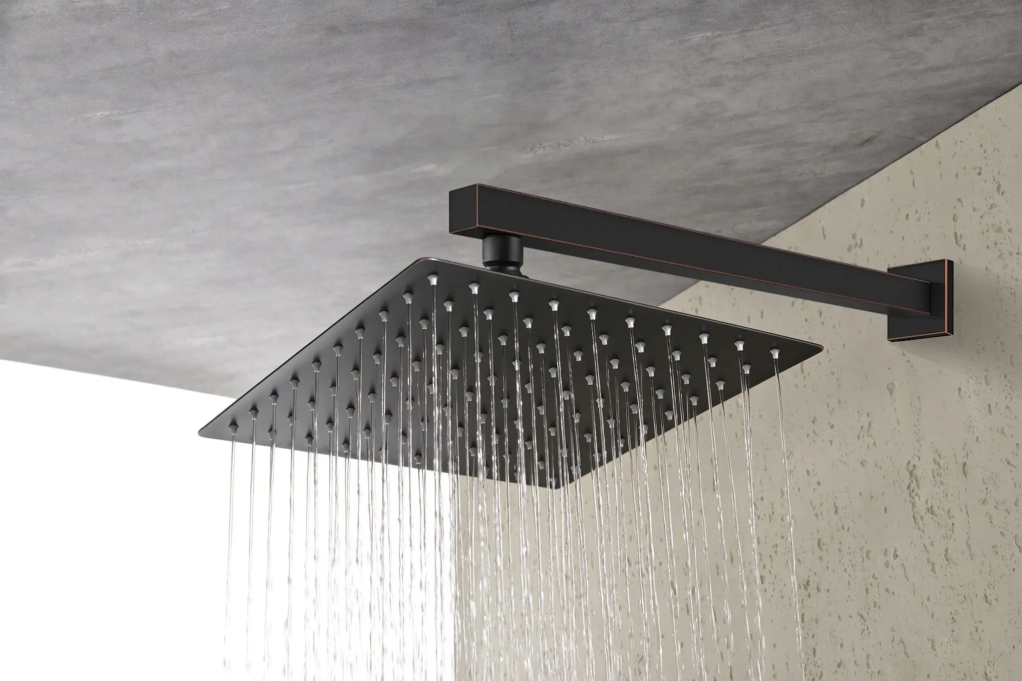 10 Inch Wall Mount Rainfall Square Shower Head, Oil Rubbed Bronze by HouseOfZazla