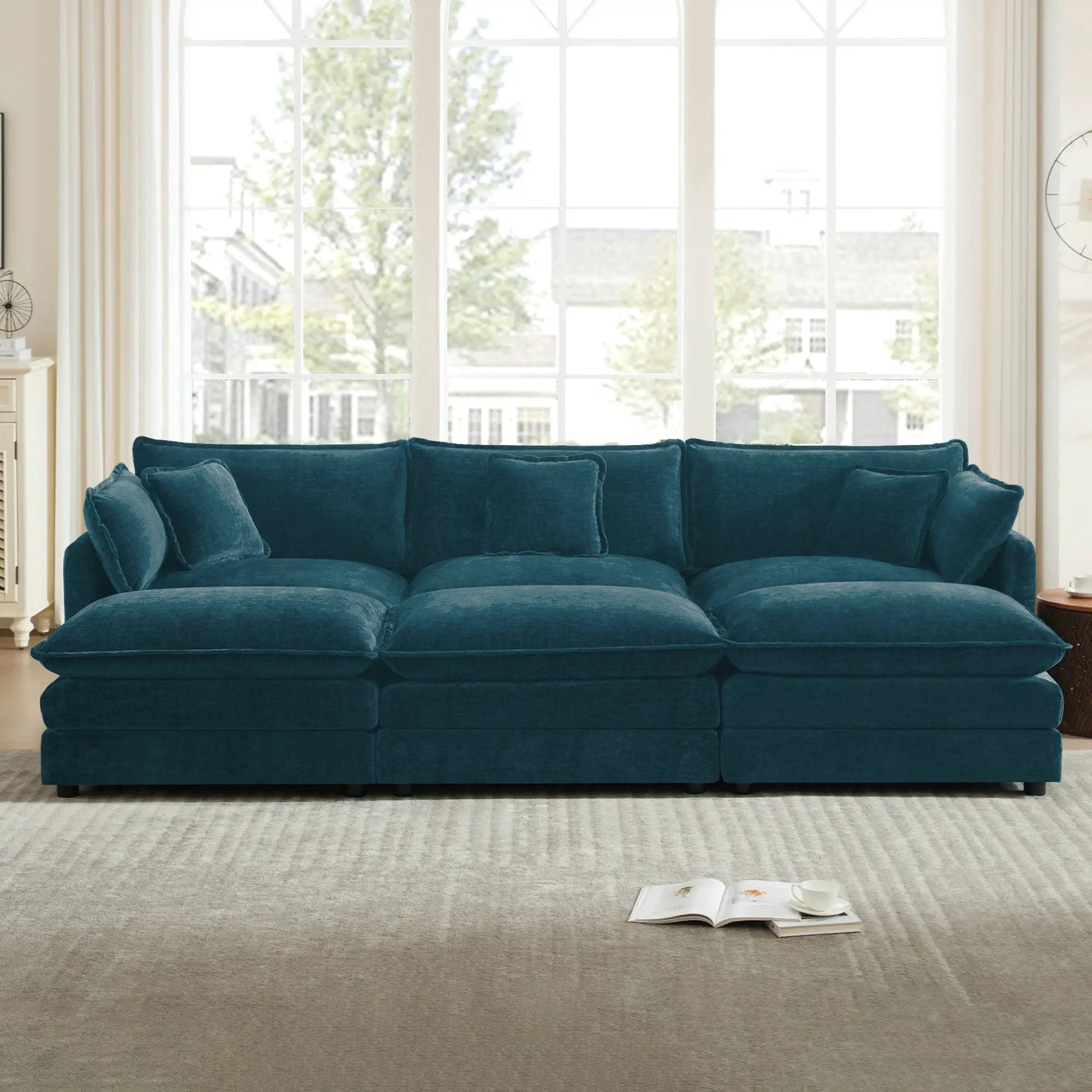 Comfortable Deep Seat Reversible Modular 3 Seater Sectional Sofa by HouseOfZazla