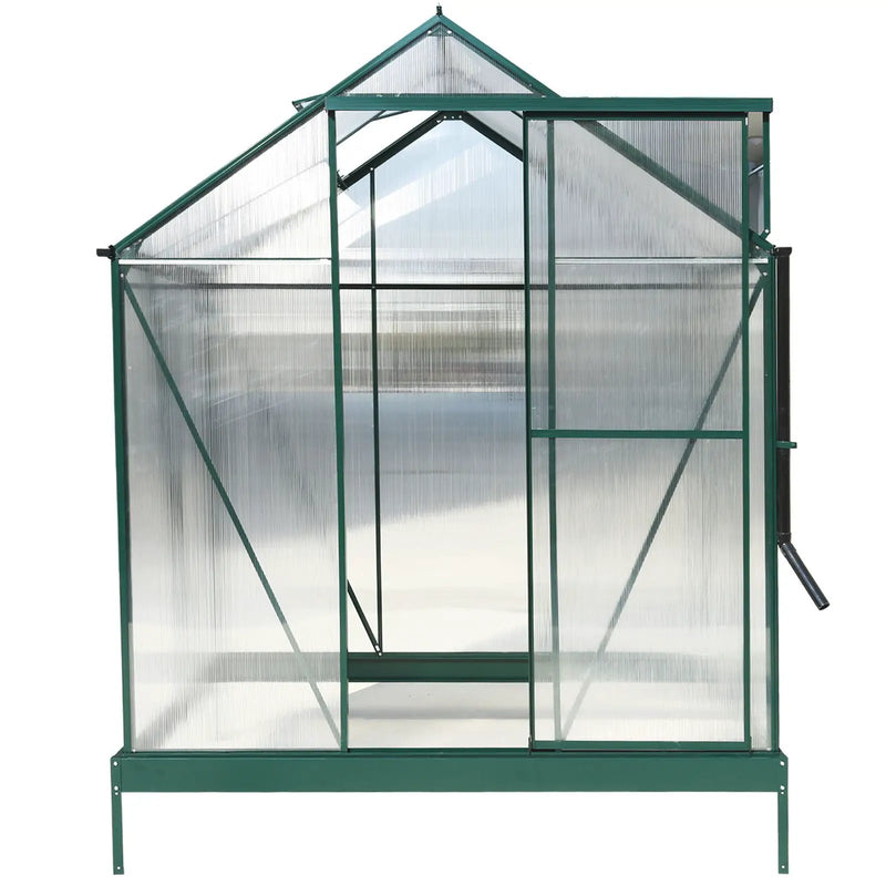 Polycarbonate house, Heavy Duty Outdoor Aluminum Walk-In House Kit With Rain Gutter, Vent And Door For Backyard Garden by HouseOfZazla