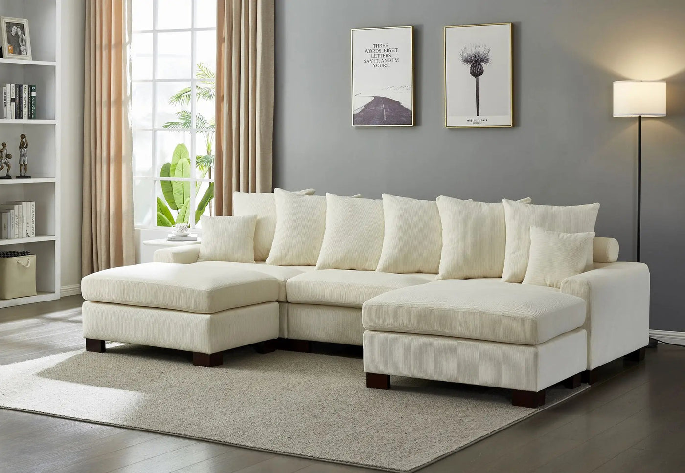 5 Seater Oversized Convertible L & U Shaped Couch by HouseOfZazla