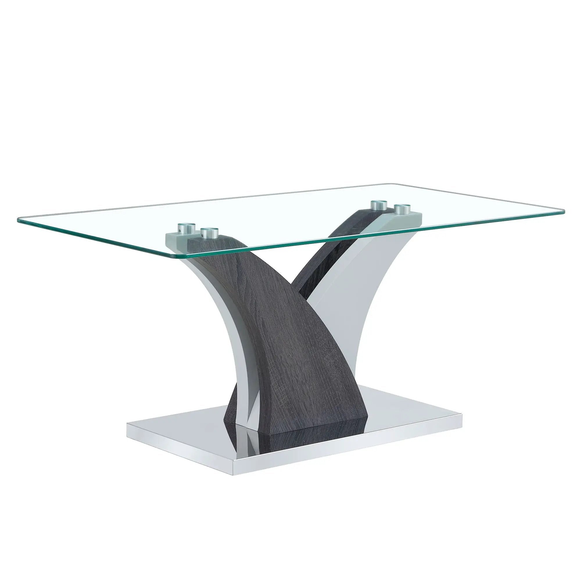Artistic Rectangular Coffee Table With Tempered Glass Countertop by HouseOfZazla