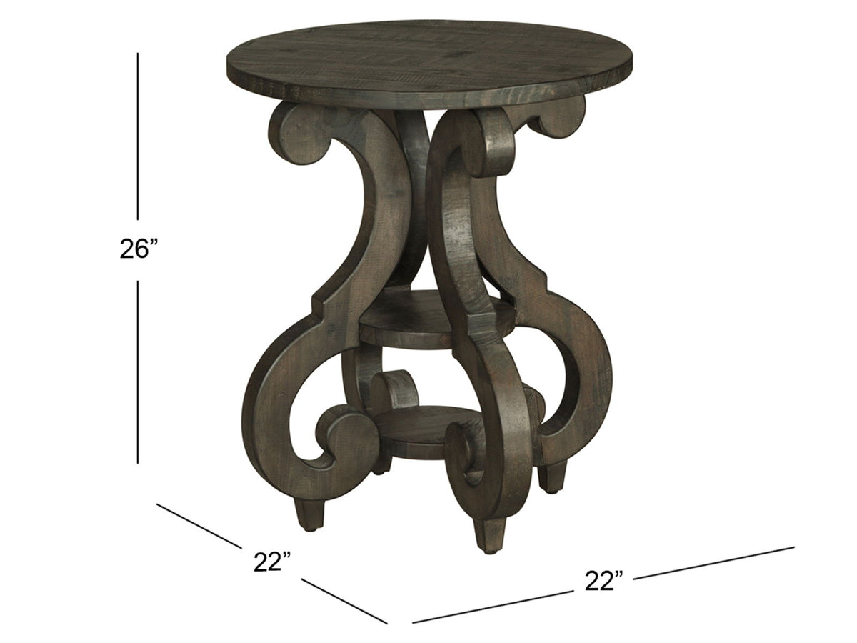 Bellamy - Round Accent End Table - Peppercorn, photo 2 of 4