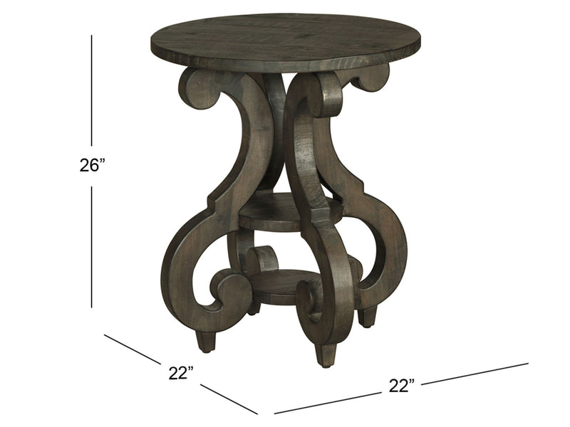 Bellamy - Round Accent End Table - Peppercorn, photo 2 of 4