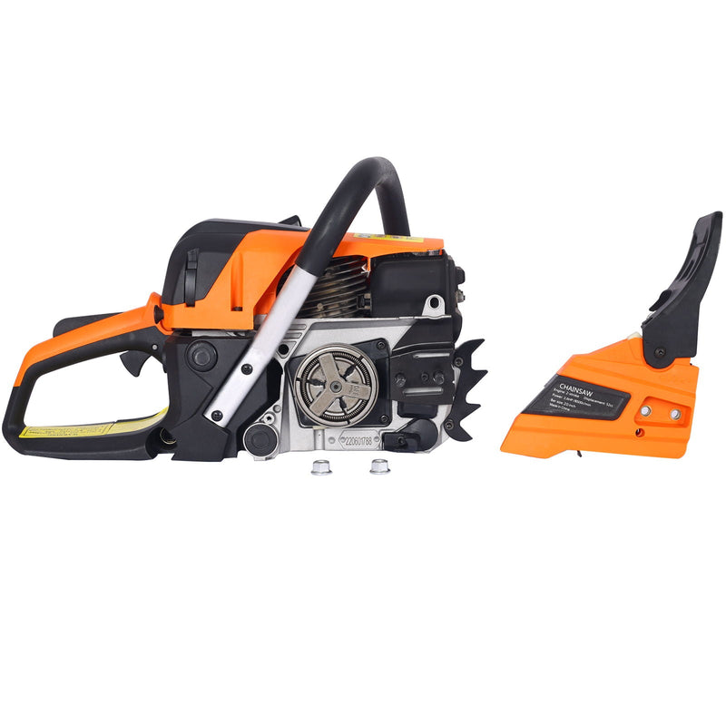 Professional Gasoline Chainsaw 20" 52Cc For Tree And Wood Cutting - Orange by HouseOfZazla