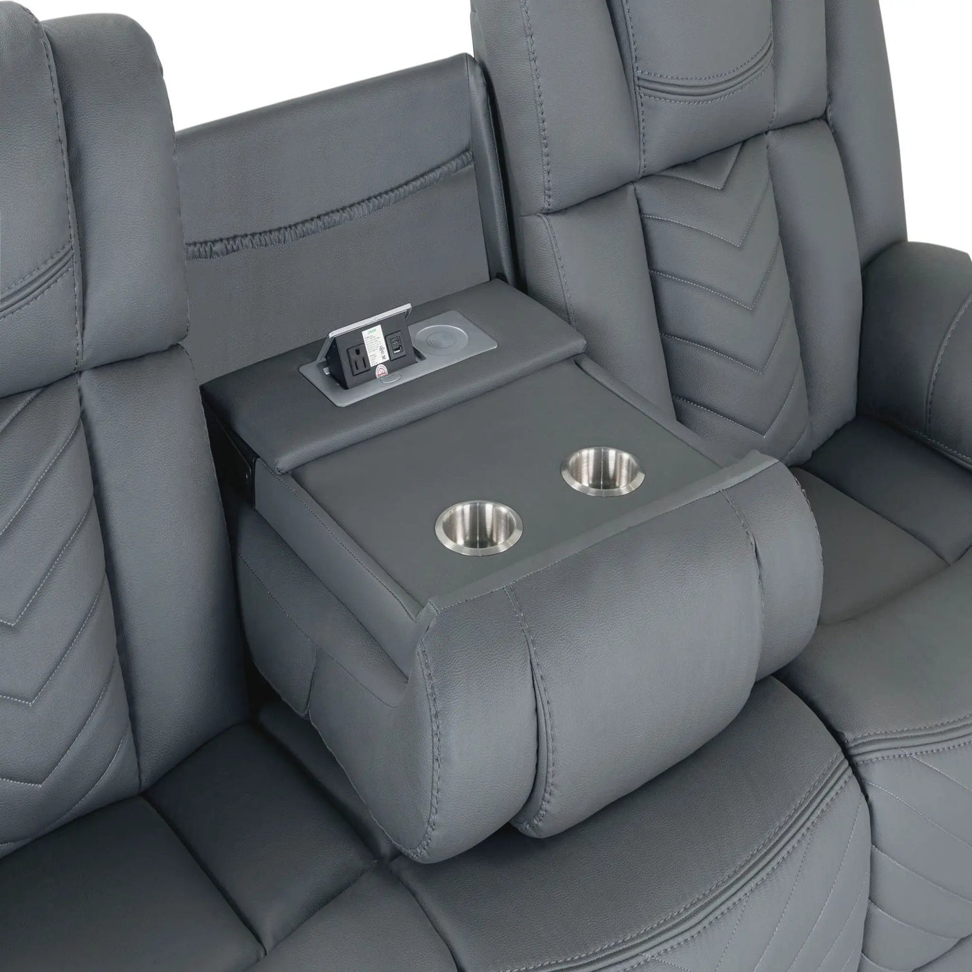 Raize - Power Living Room Set With Storage Console And Cup Holders by HouseOfZazla