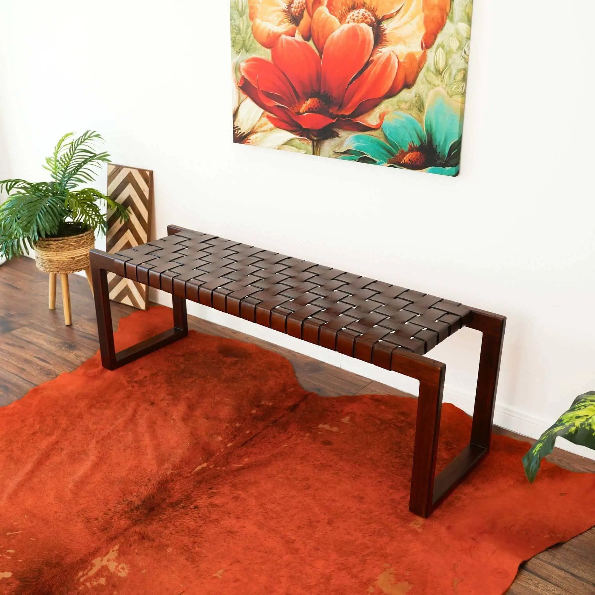 Christina - Bench - Cognac / Dark Brown / Tan by Unique Piece Furniture
