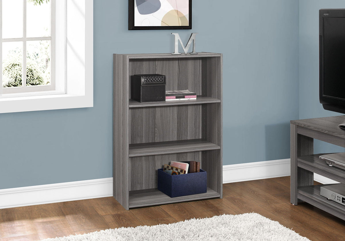 4-Tier Wood Bookshelf with Adjustable Shelves - Dark Gray, photo 4 of 4