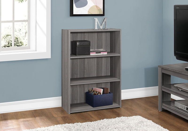 4-Tier Wood Bookshelf with Adjustable Shelves - Dark Gray, photo 4 of 4