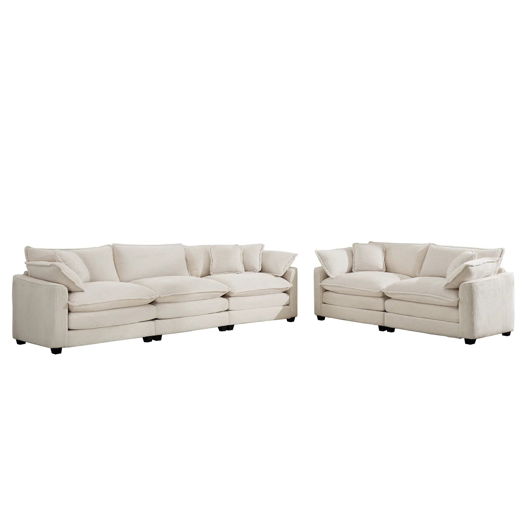 Elegant Oversized Sectional Sofa Set With Deep Seats And Flexible Layout by HouseOfZazla