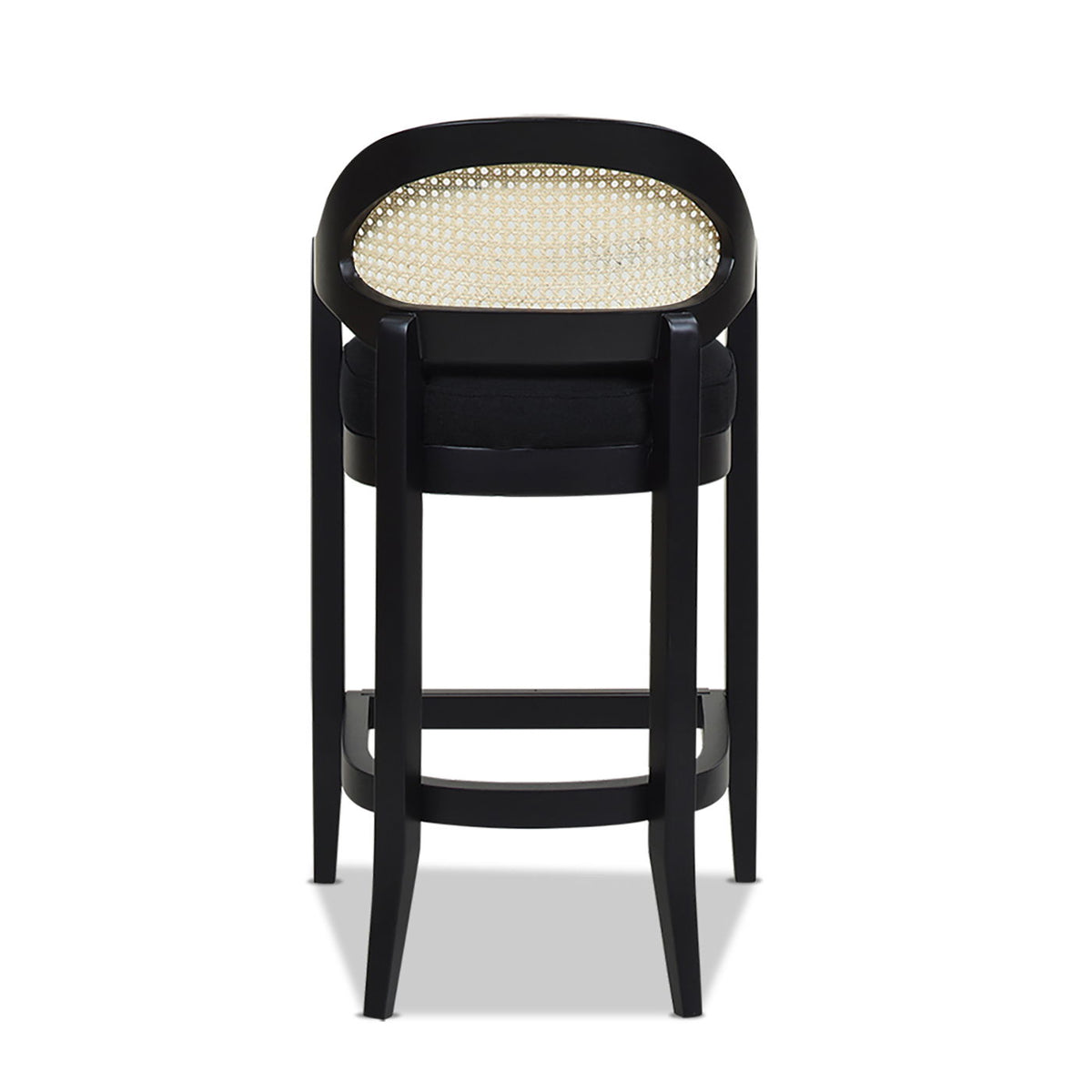 Mid-Century Modern Cane Back Counter Stool with Barrel Back - Beige, Black, or Light Brown, photo 22 of 40