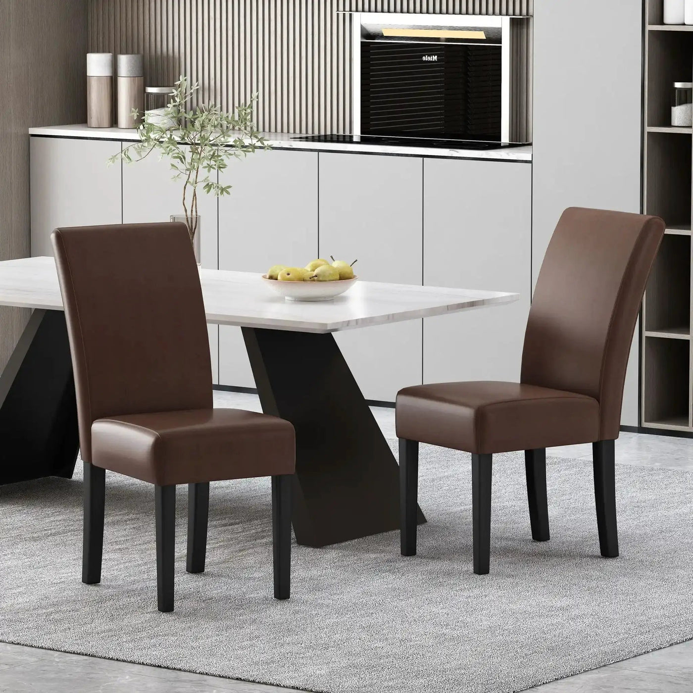 Contemporary Dining Chair With Rubberwood Legs (Set of 2) by HouseOfZazla