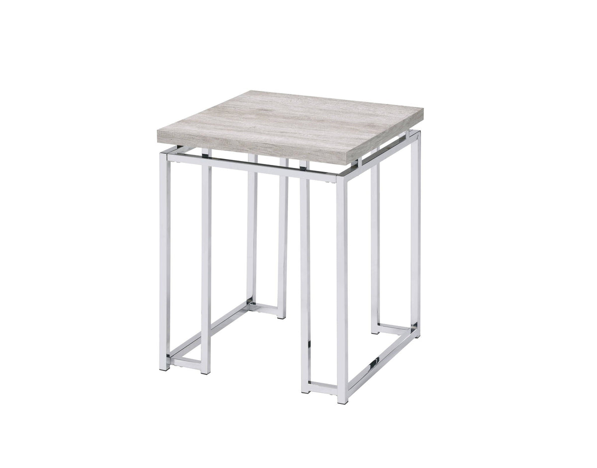 Light Brown Coffee Table with Metal Sled Base - Elegant Details, photo 2 of 8