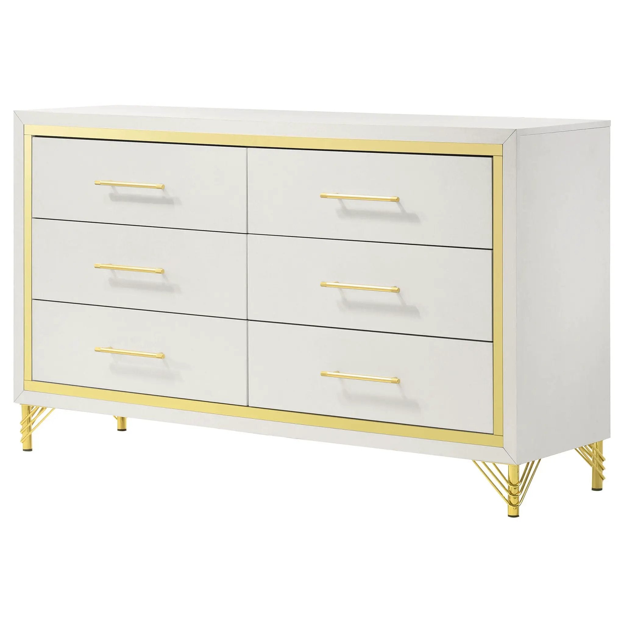 Chesney - 6 Drawer Bedroom Dresser - White by HouseOfZazla
