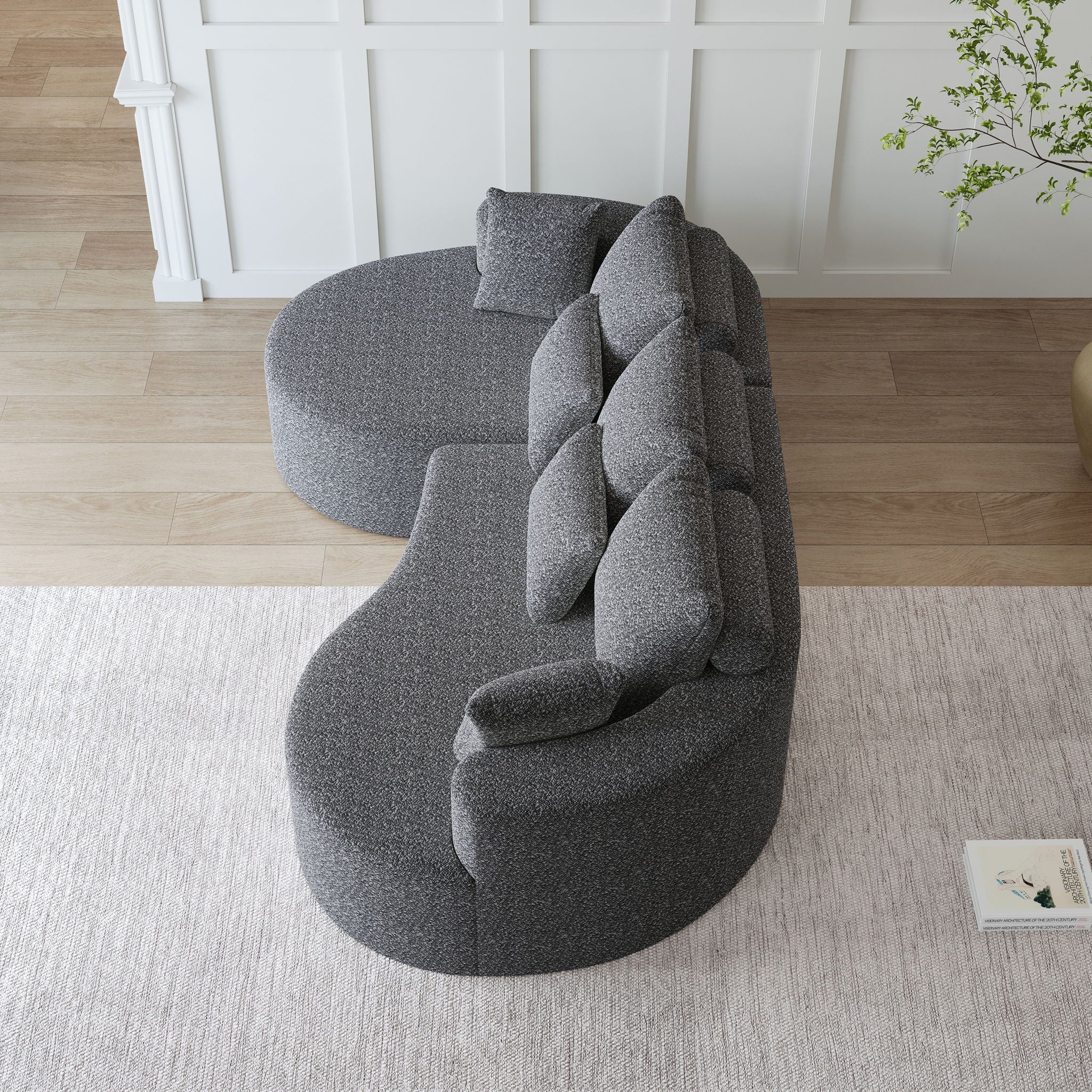 Curved Oversized Sectional Sofa With Extra Deep Seat by HouseOfZazla