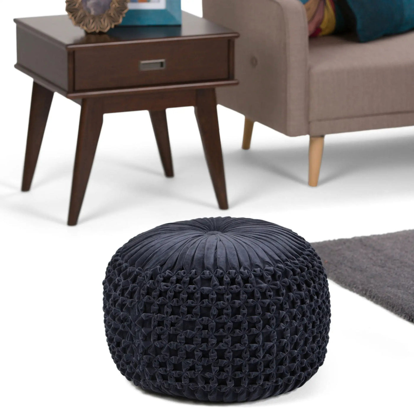 Renee - Handcrafted Round Pouf by Unique Piece Furniture