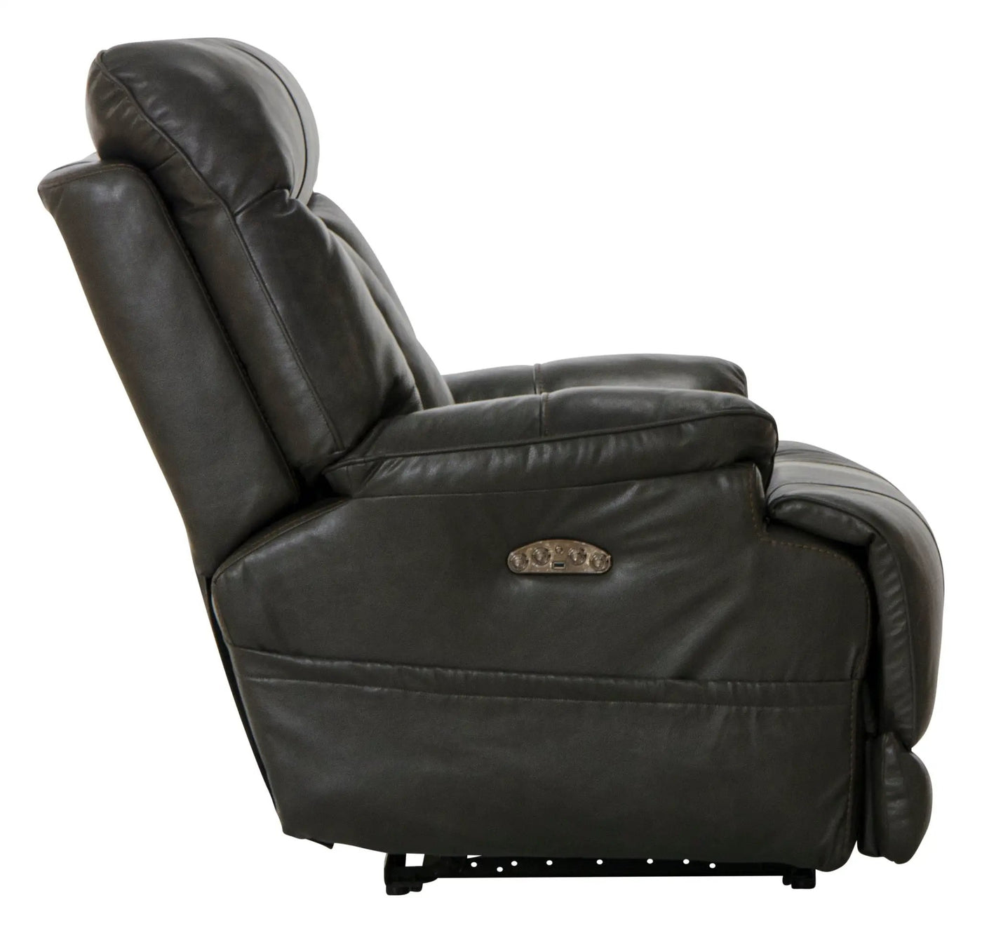 Naples - Power Lay Flat Recliner With Extended Ottoman - Chocolate by Unique Piece Furniture