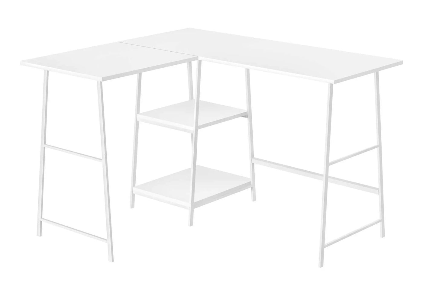 L-Shape Computer Desk with Storage Shelves by HouseOfZazla