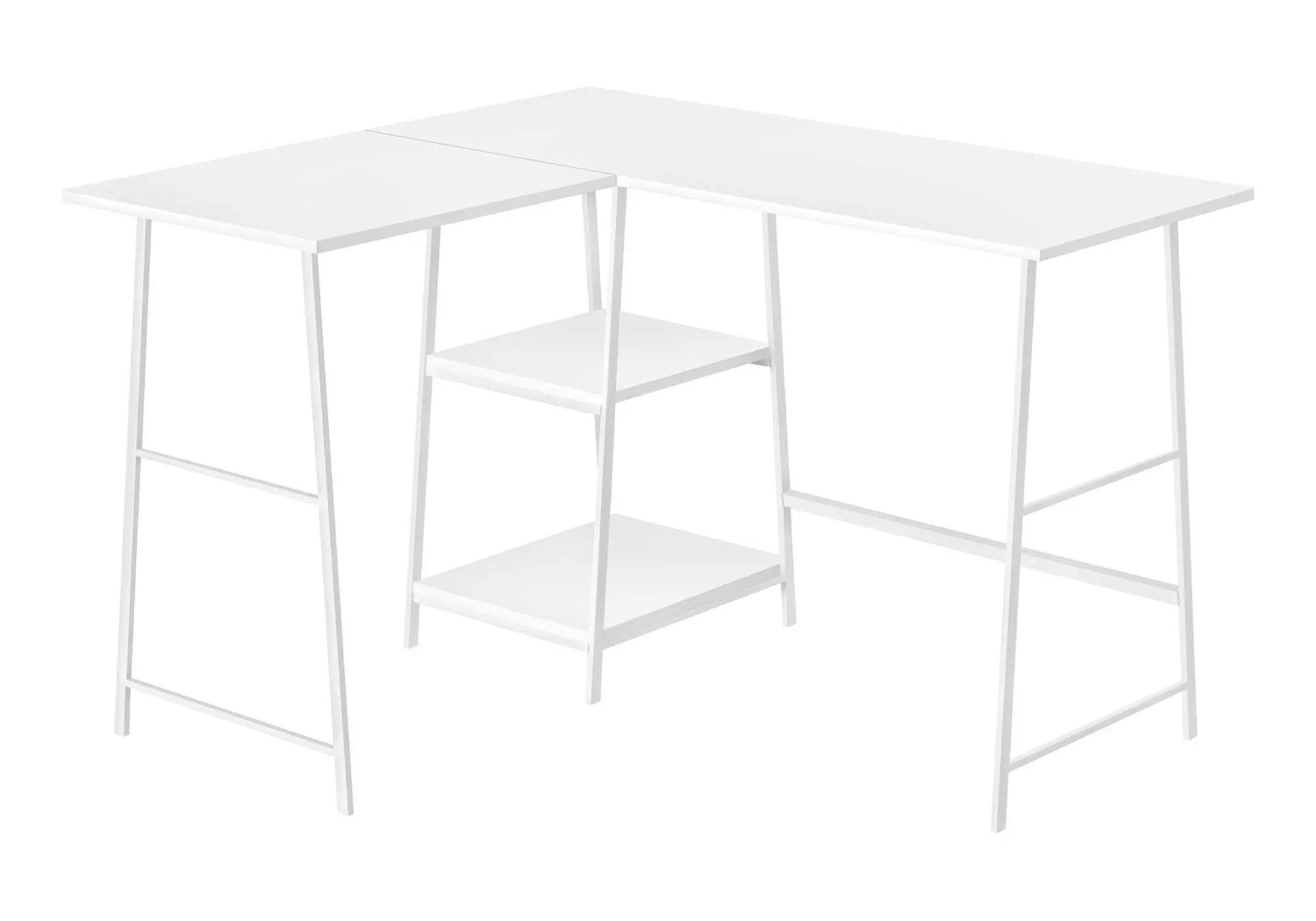 L-Shape Computer Desk with Storage Shelves by HouseOfZazla