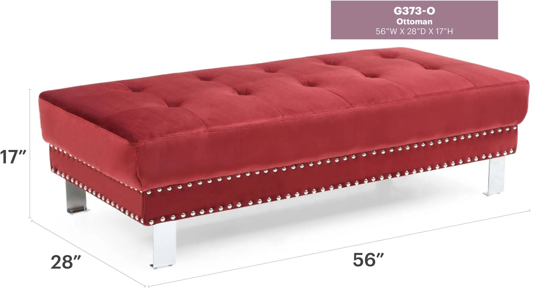 Elegant Contemporary Ottoman by Unique Piece Furniture