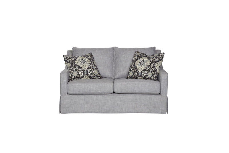 Loveseat With Skirt and Reversible Cushions with 2 Pillows - Light Gray, photo 2 of 5