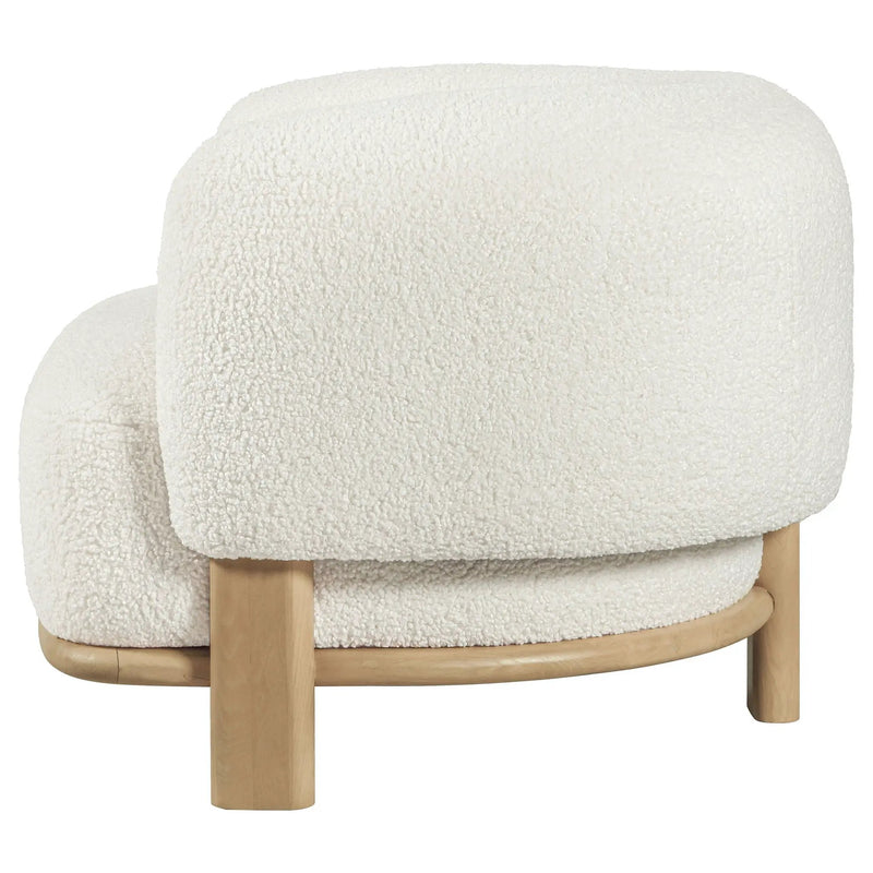 Lawler Upholstered Barrel Back Accent Chair Ivory and Natural by Unique Piece Furniture