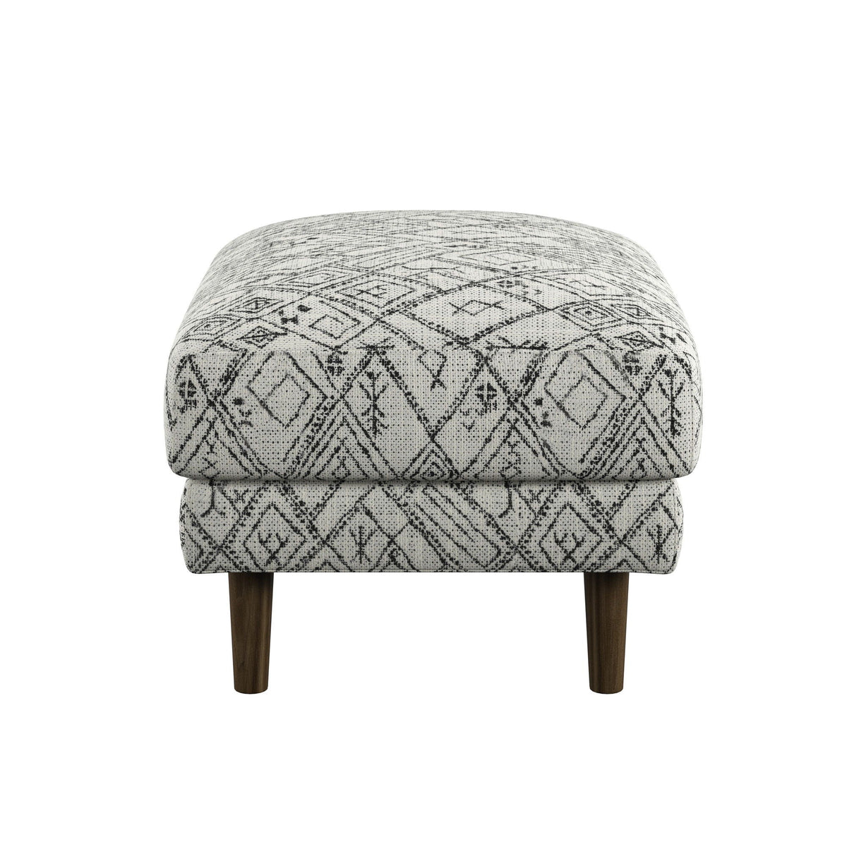 Abstract Ottoman - Upholstered Ottoman with Engineered Wood Frame - Black, photo 3 of 7