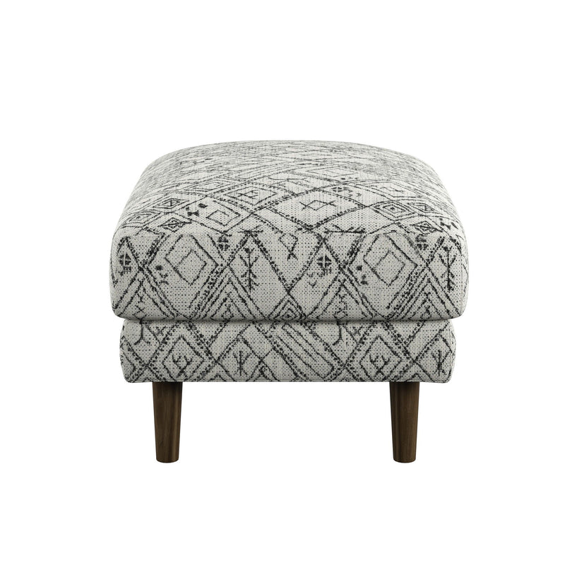 Abstract Ottoman - Upholstered Ottoman with Engineered Wood Frame - Black, photo 3 of 7
