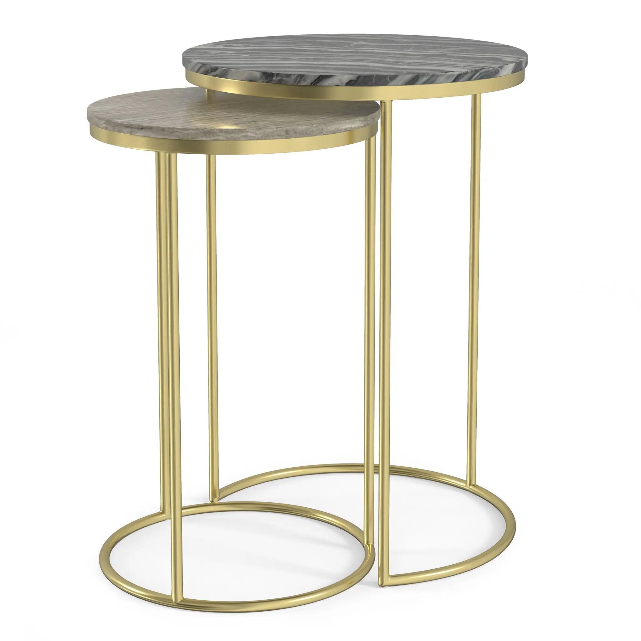 Ashley - 2 Piece Nesting Table - Gold by HouseOfZazla