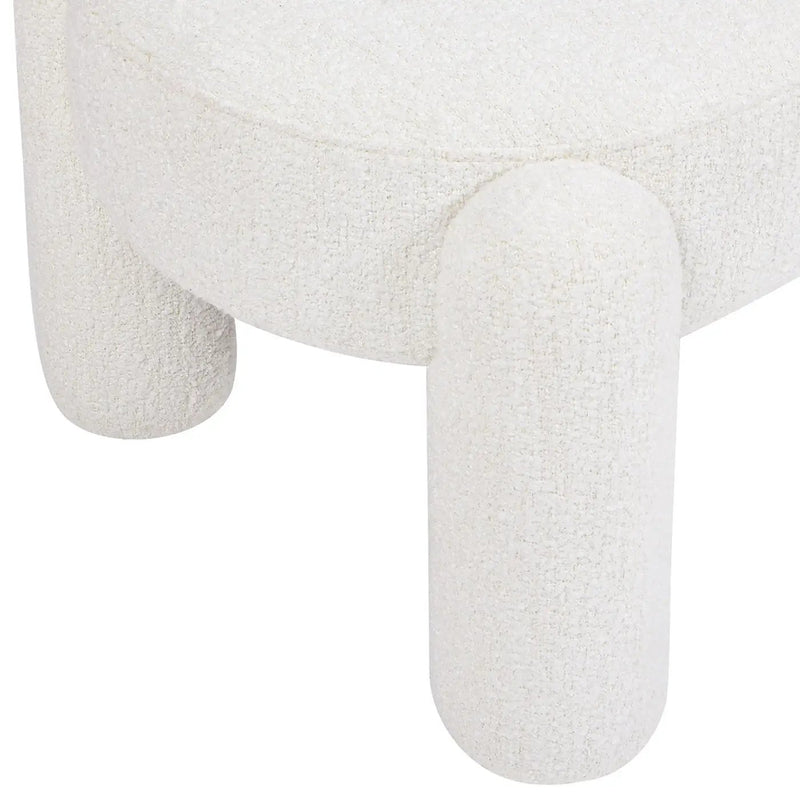 Hugo - Oval Fully Upholstered Bench - Milk Cream White by HouseOfZazla