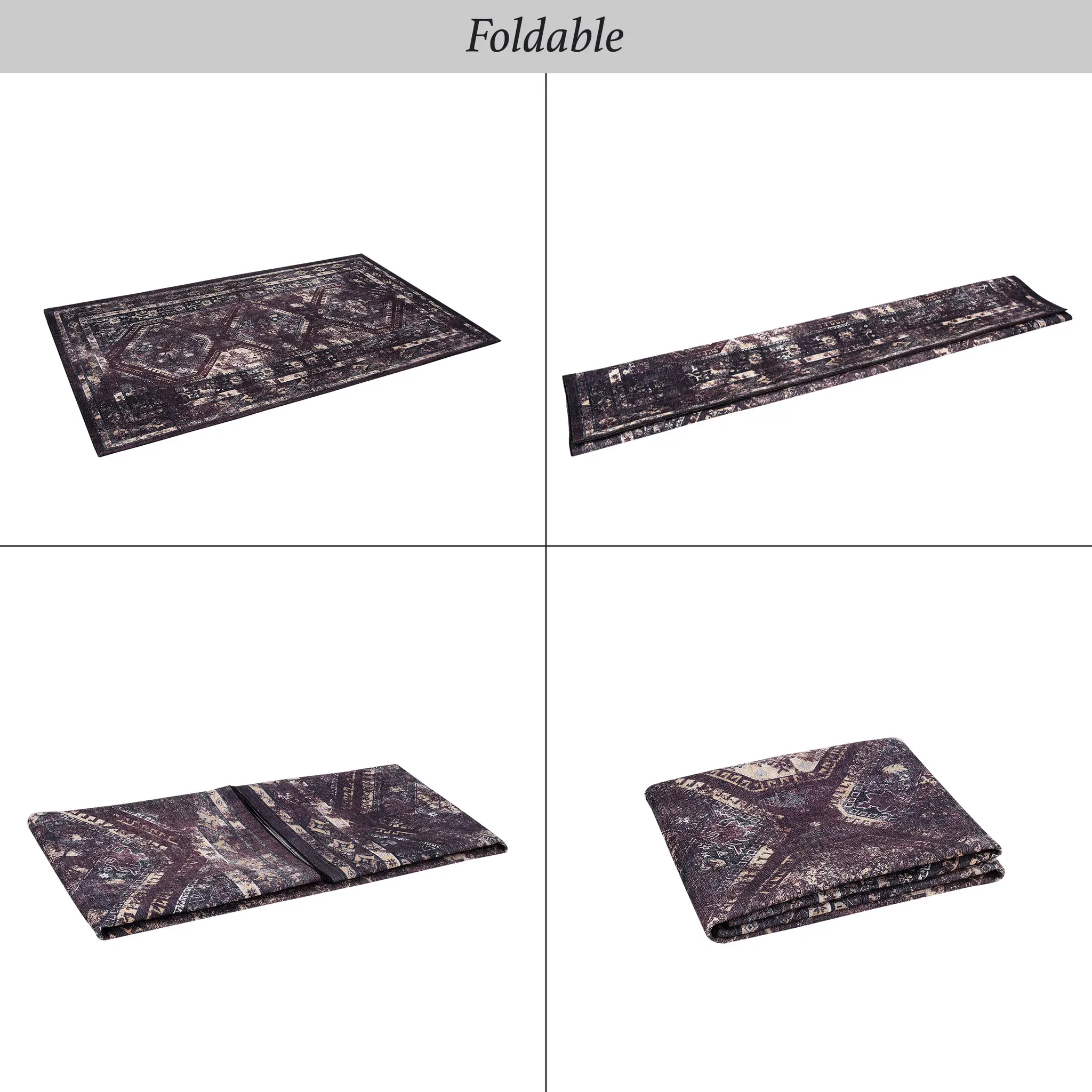 MAVAL Burgundy Washable Rug 8x10 Area Rug by HouseOfZazla