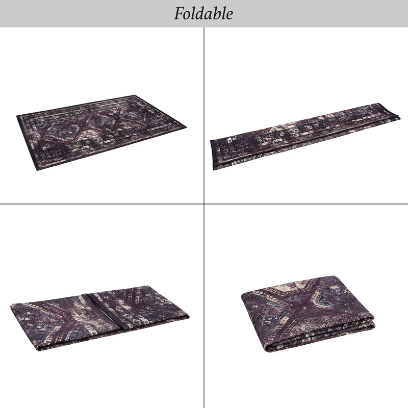 MAVAL Burgundy Washable Rug 8x10 Area Rug by HouseOfZazla