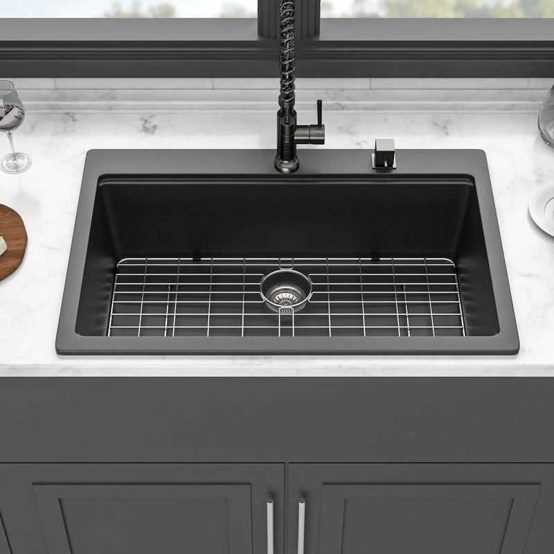 Granite Composite Quartz Kitchen Sink With Workstation Features And Drop In Design by HouseOfZazla