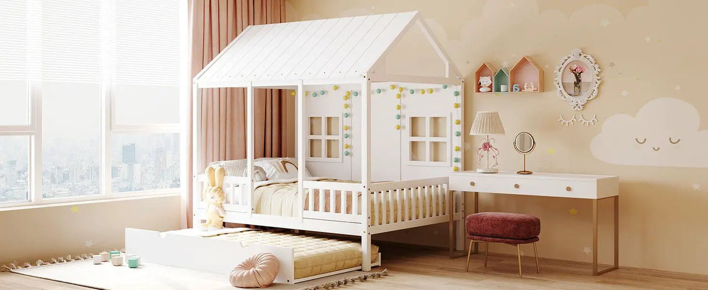 House Bed With Twin Size Trundle, Daybed by HouseOfZazla