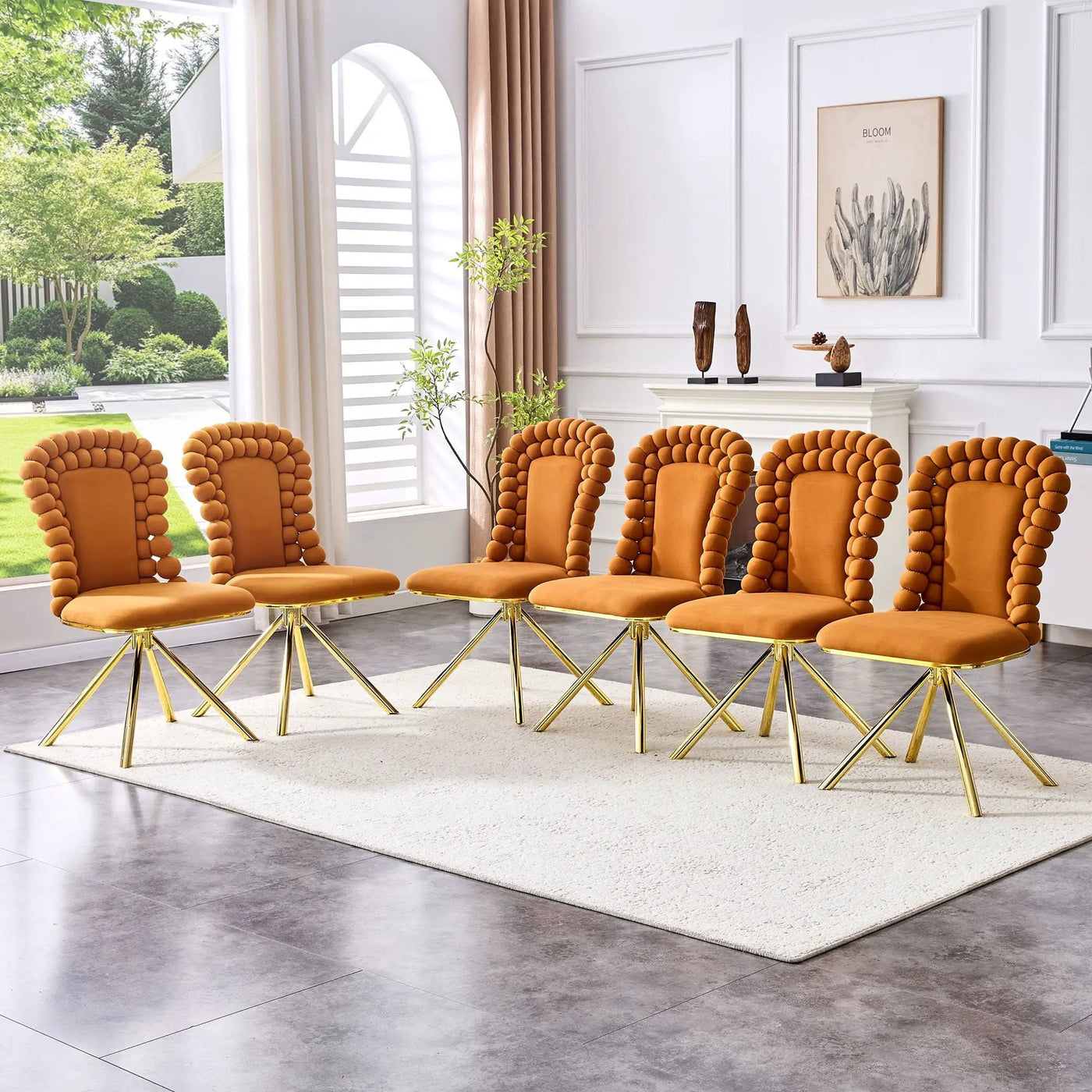 Puffy Bubble, Ball Chain Chair For Dining Room & Kitchen (Set of 2) by Unique Piece Furniture