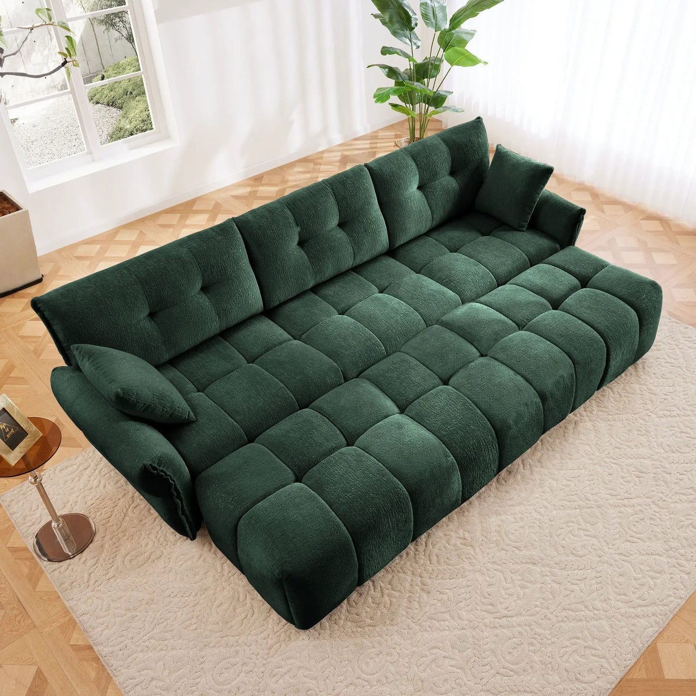 Sofa Set With Ottoman And Pillows, Textured, High Resilience Cushions by Unique Piece Furniture