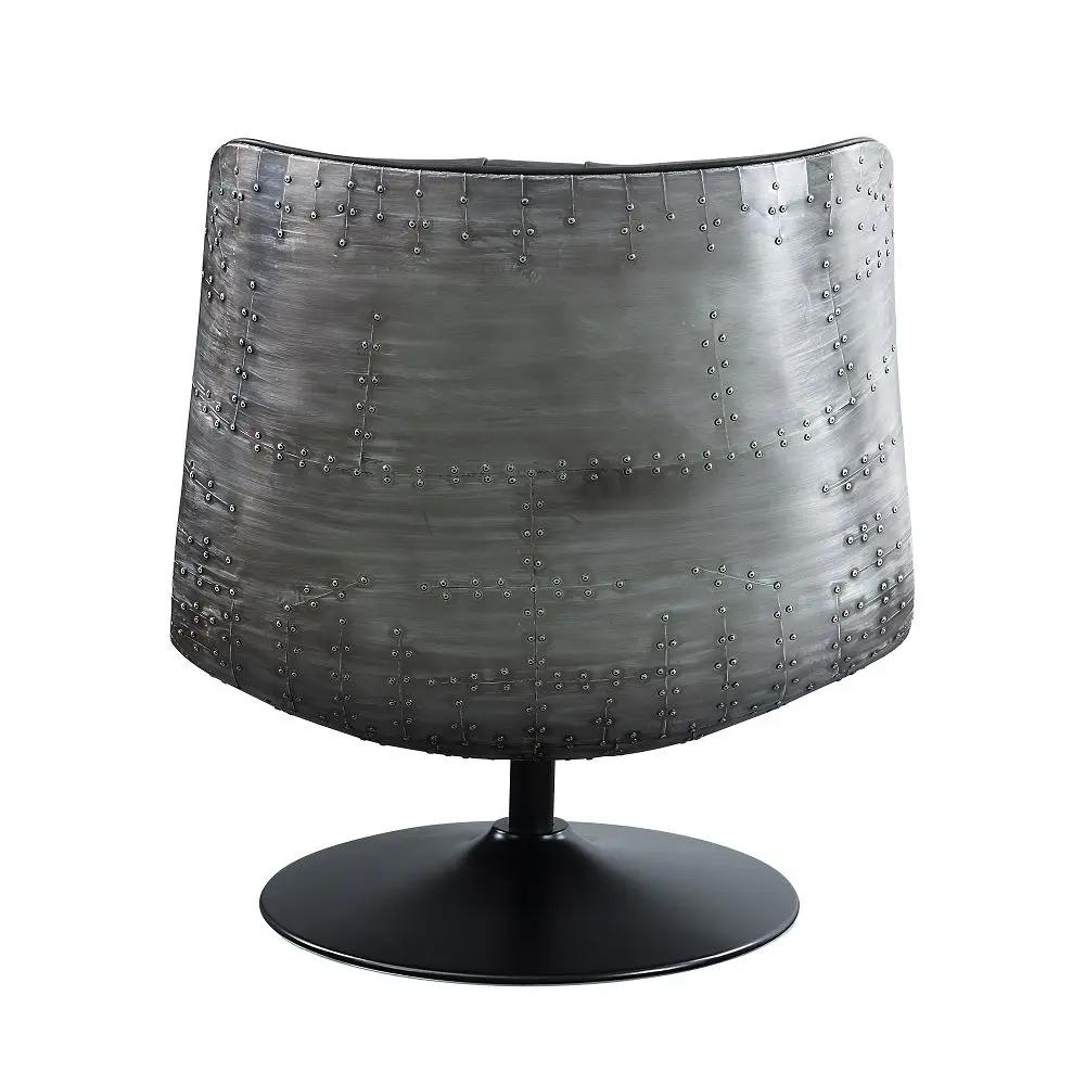 Piotr - Accent Chair With Swivel - Black Top Grain Leather by Unique Piece Furniture
