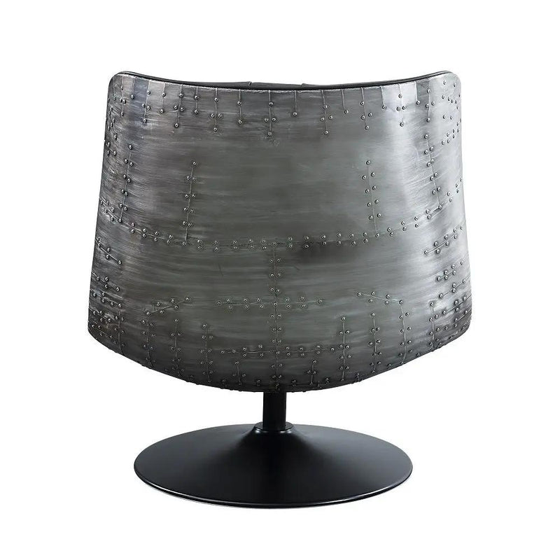 Piotr - Accent Chair With Swivel - Black Top Grain Leather by Unique Piece Furniture