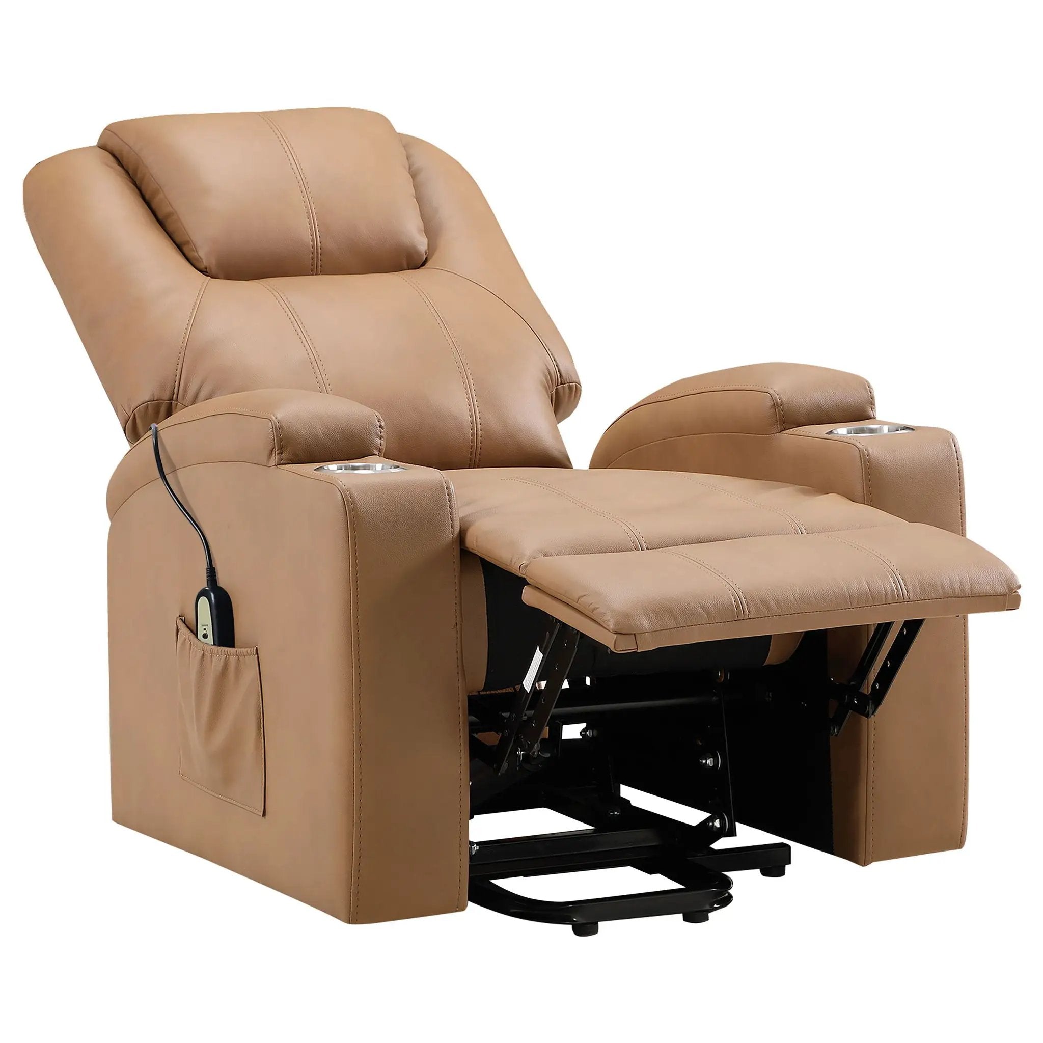 Macklin - Power Lift Massage Recliner With Heat And Dual Cupholders by HouseOfZazla